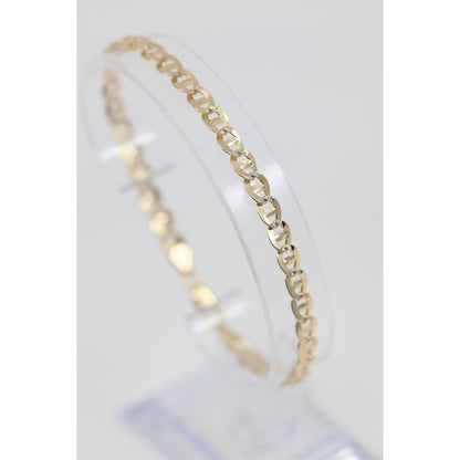 14K Yellow Gold Diamond Cut Mariner Anchor Link Bracelet