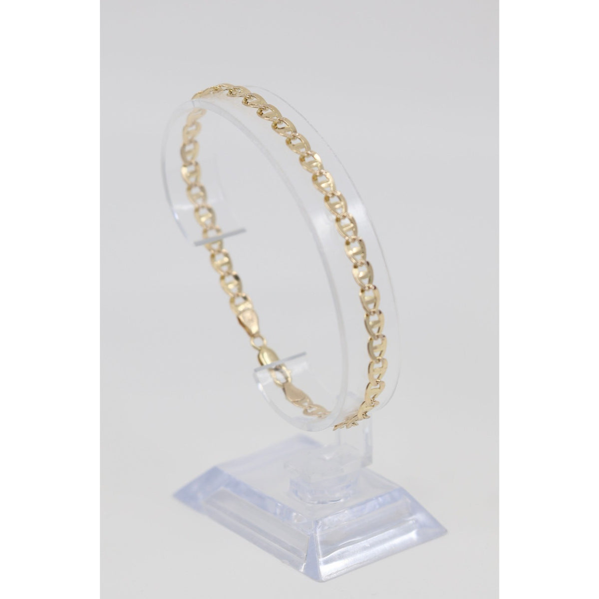 14K Yellow Gold Diamond Cut Mariner Anchor Link Bracelet