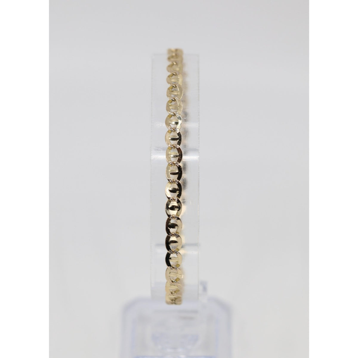 14K Yellow Gold Diamond Cut Mariner Anchor Link Bracelet