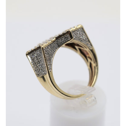 10K Yellow Gold Iced Out Star of David Diamond Ring