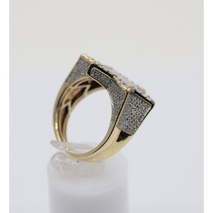 10K Yellow Gold Iced Out Star of David Diamond Ring