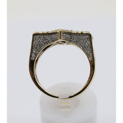 10K Yellow Gold Iced Out Star of David Diamond Ring