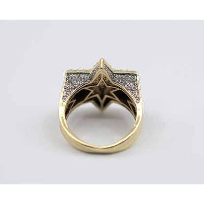 10K Yellow Gold Iced Out Star of David Diamond Ring