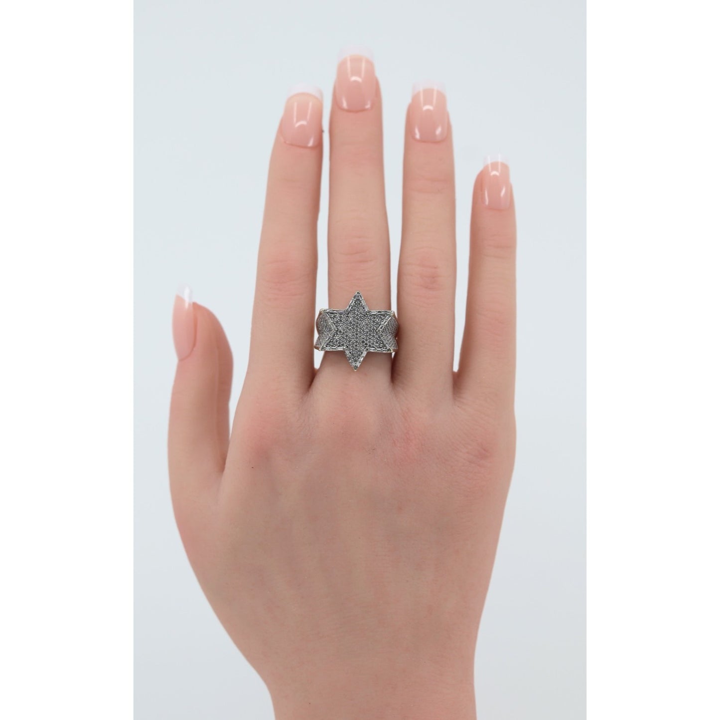 10K Yellow Gold Iced Out Star of David Diamond Ring