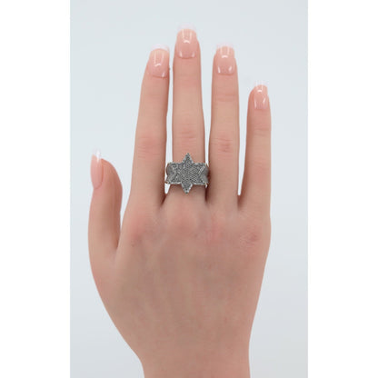 10K Yellow Gold Iced Out Star of David Diamond Ring