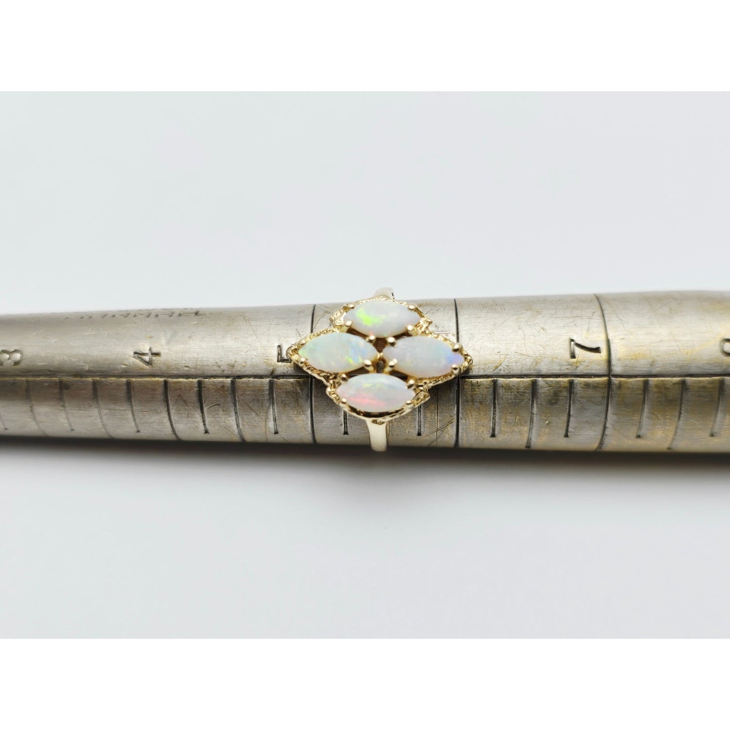 14K Yellow Gold Fire Opal Cocktail Ring