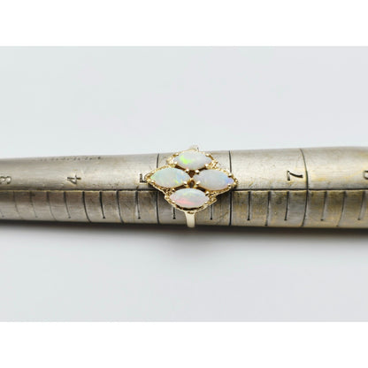 14K Yellow Gold Fire Opal Cocktail Ring