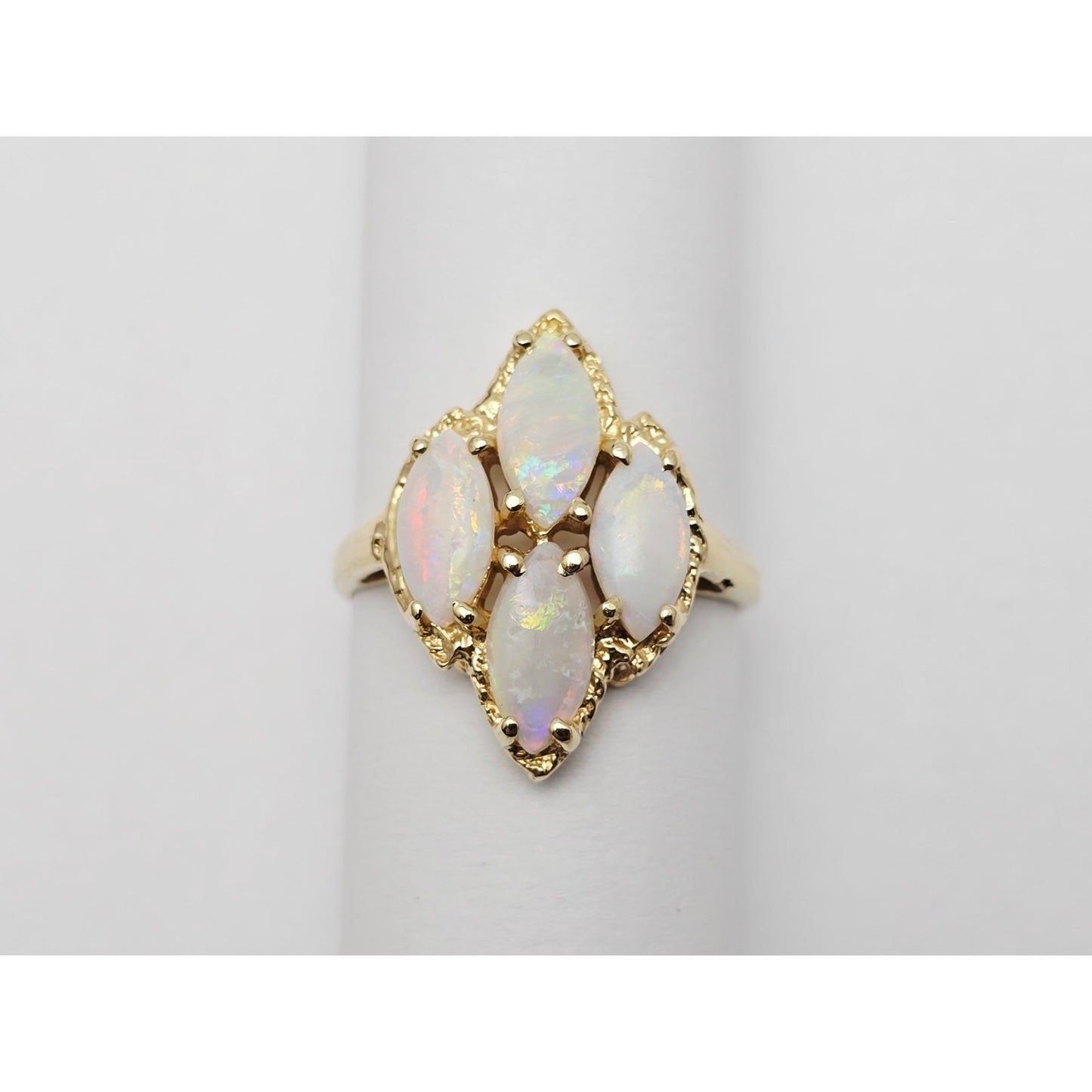 14K Yellow Gold Fire Opal Cocktail Ring