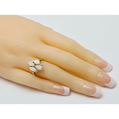 14K Yellow Gold Fire Opal Cocktail Ring