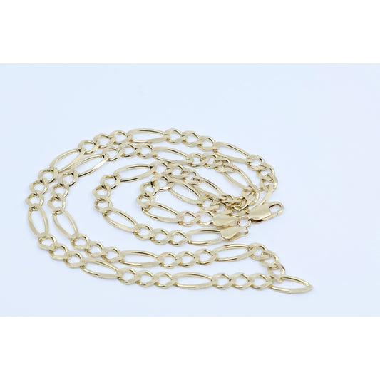 10K Yellow Gold Figaro Link Chain Necklace