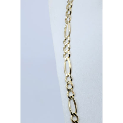 10K Yellow Gold Figaro Link Chain Necklace