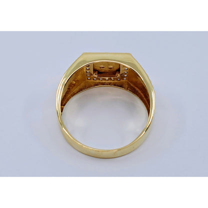 10K Yellow Gold Crown CZ Ring