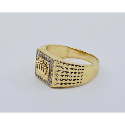 10K Yellow Gold Crown CZ Ring