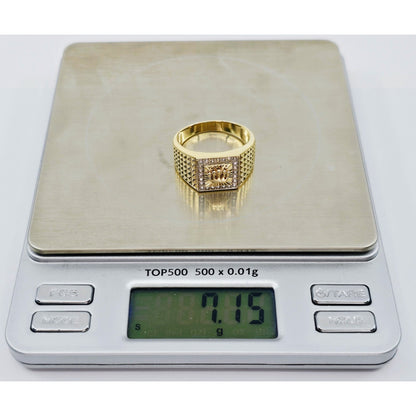 10K Yellow Gold Crown CZ Ring