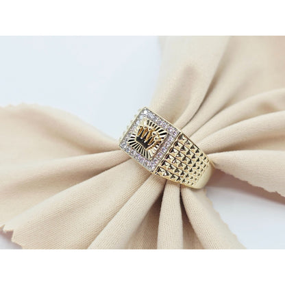 10K Yellow Gold Crown CZ Ring
