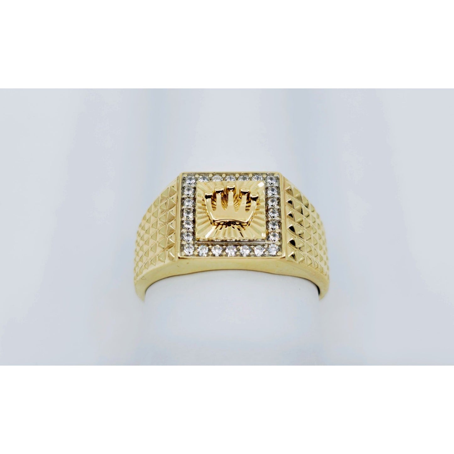 10K Yellow Gold Crown CZ Ring