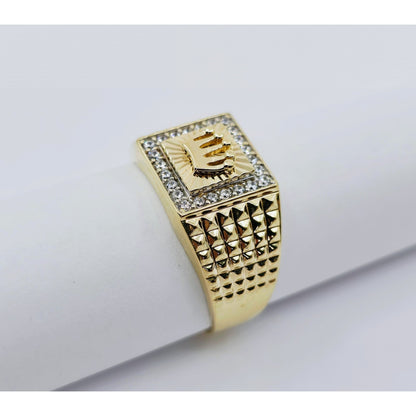 10K Yellow Gold Crown CZ Ring