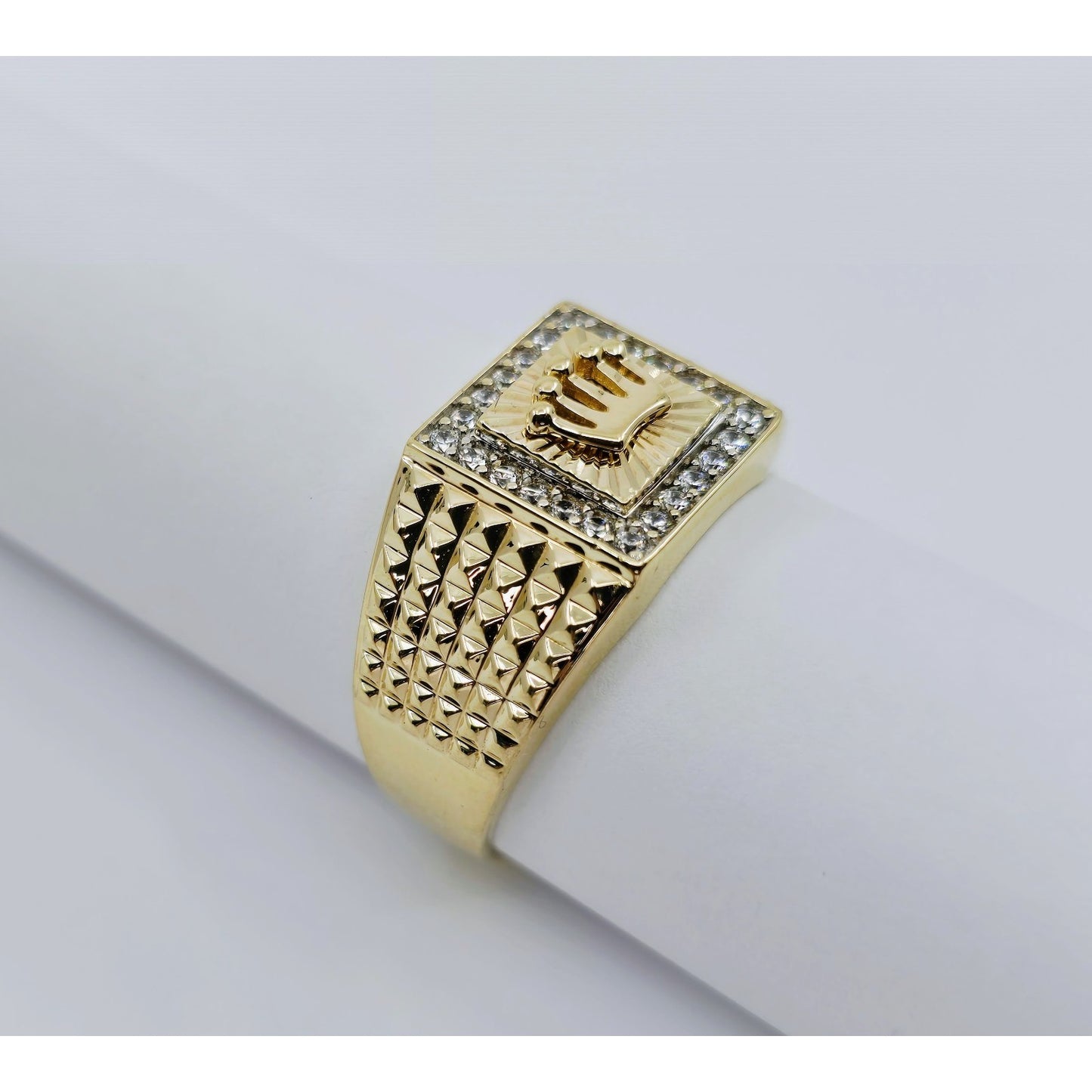 10K Yellow Gold Crown CZ Ring