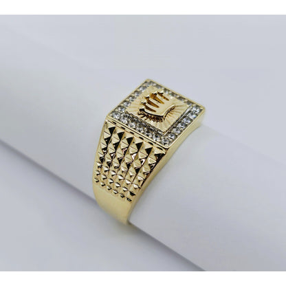 10K Yellow Gold Crown CZ Ring