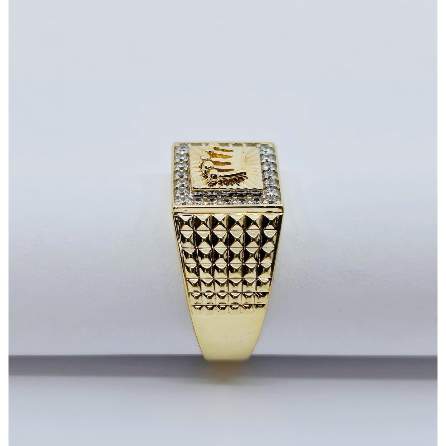 10K Yellow Gold Crown CZ Ring