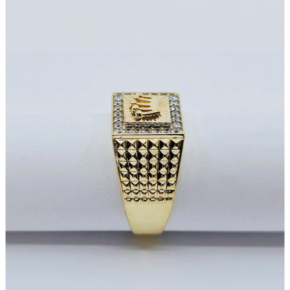 10K Yellow Gold Crown CZ Ring