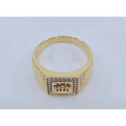 10K Yellow Gold Crown CZ Ring