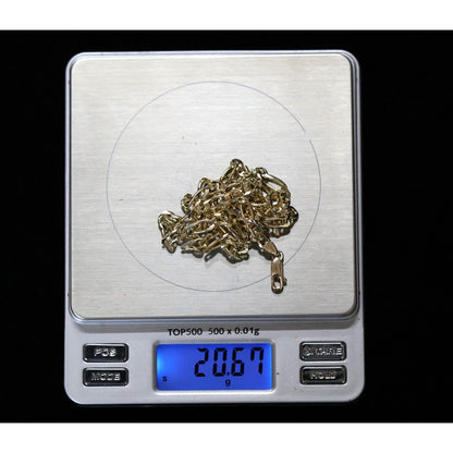 14K Yellow Gold Figaro Link Chain Necklace