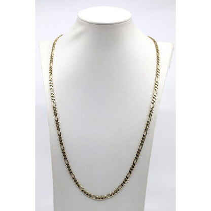 14K Yellow Gold Figaro Link Chain Necklace