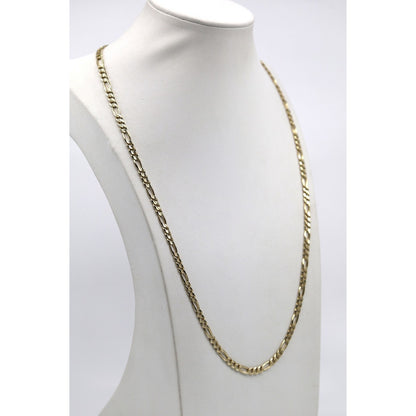 14K Yellow Gold Figaro Link Chain Necklace