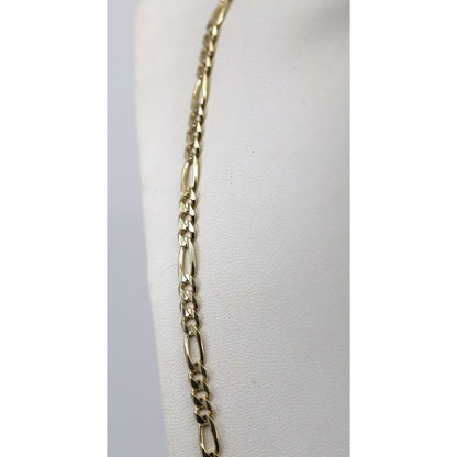 14K Yellow Gold Figaro Link Chain Necklace