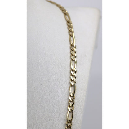 14K Yellow Gold Figaro Link Chain Necklace