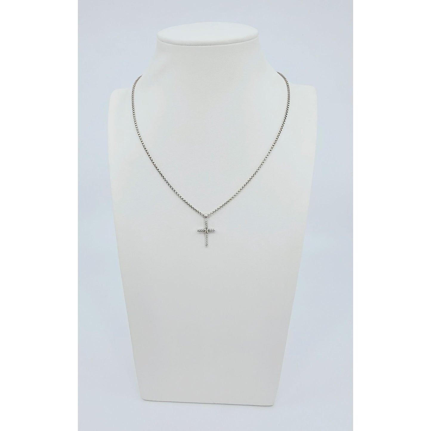 David Yurman Sterling Silver & 14K Gold Diamond Classic Cable Cross Necklace