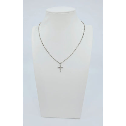 David Yurman Sterling Silver & 14K Gold Diamond Classic Cable Cross Necklace