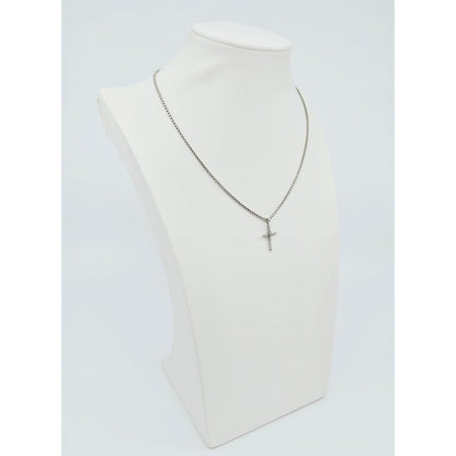David Yurman Sterling Silver & 14K Gold Diamond Classic Cable Cross Necklace