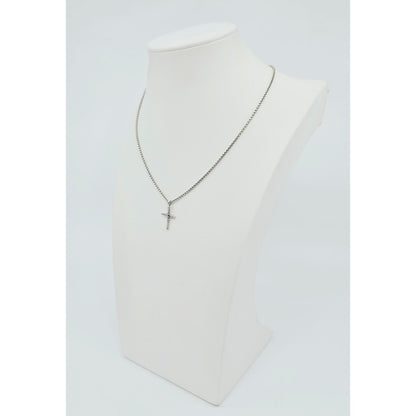 David Yurman Sterling Silver & 14K Gold Diamond Classic Cable Cross Necklace