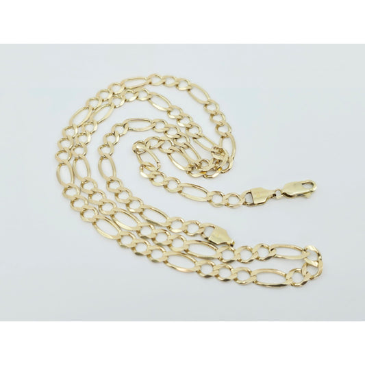 10K Yellow Gold Figaro Link Chain Necklace