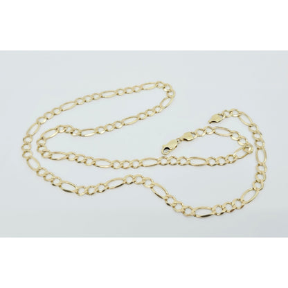 10K Yellow Gold Figaro Link Chain Necklace