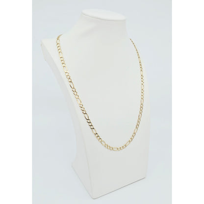 10K Yellow Gold Figaro Link Chain Necklace