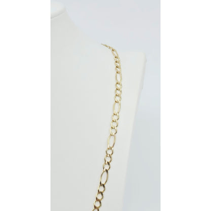 10K Yellow Gold Figaro Link Chain Necklace