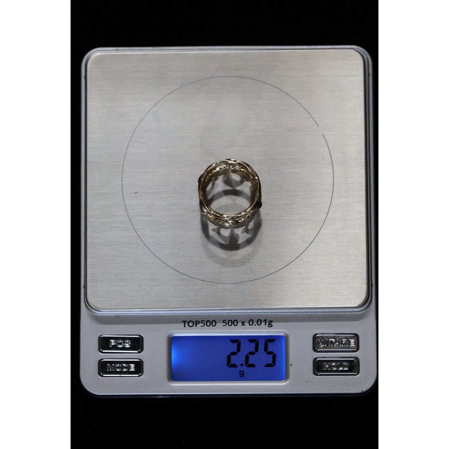 10K Tri Tone Gold Dolphin Wide Band Ring