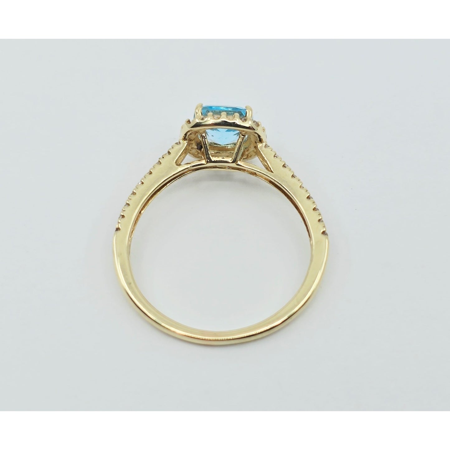 10K Yellow Gold Blue & White Topaz Ring