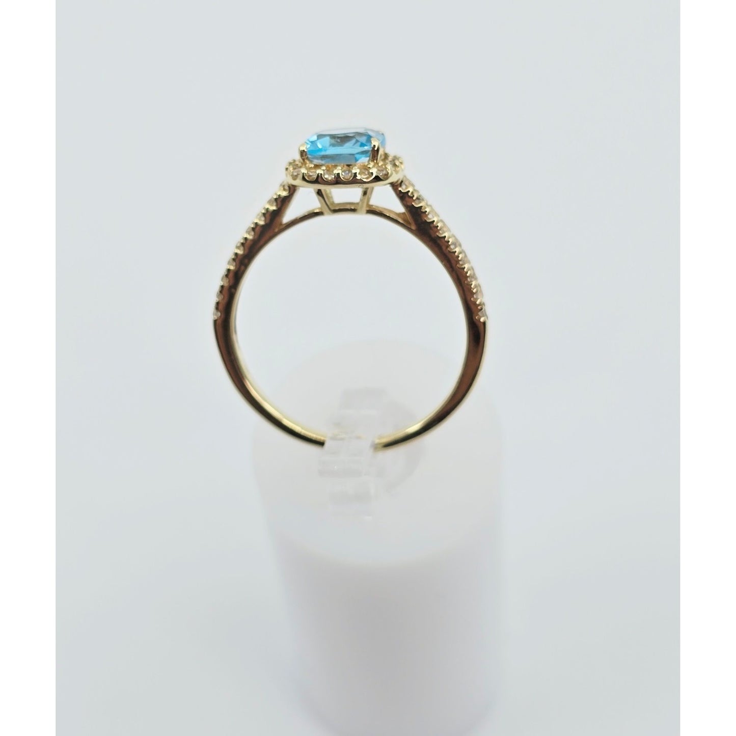10K Yellow Gold Blue & White Topaz Ring
