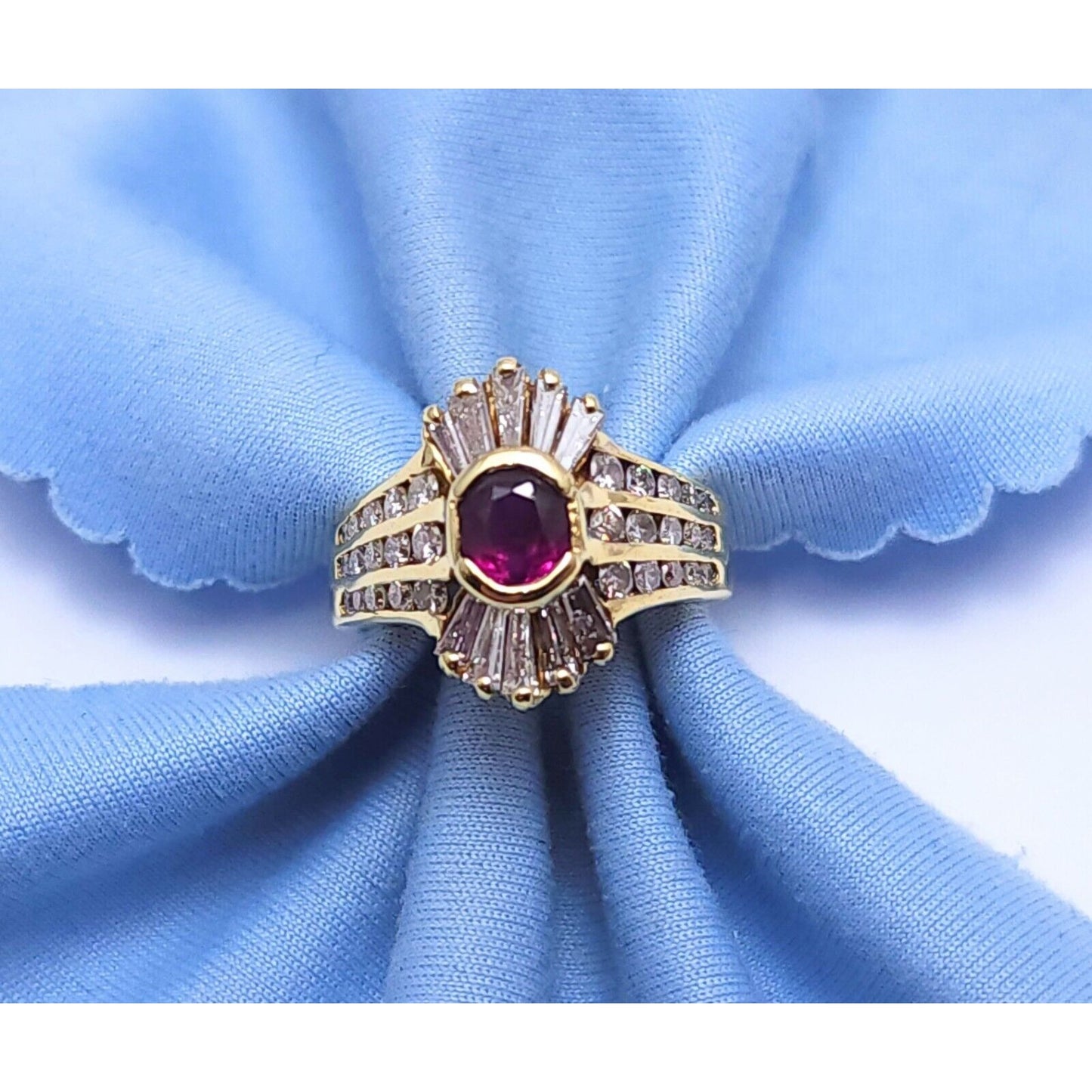 14K Yellow Gold Ruby & Diamond Ring