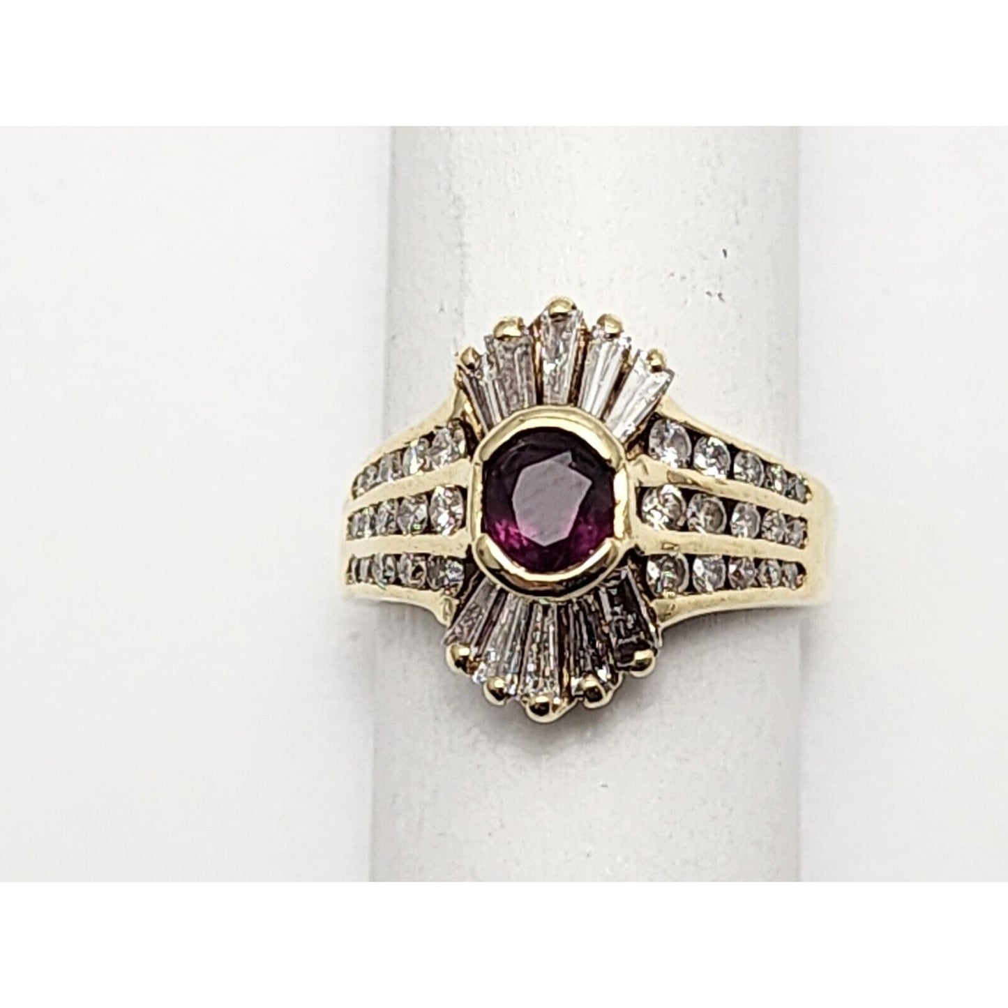 14K Yellow Gold Ruby & Diamond Ring