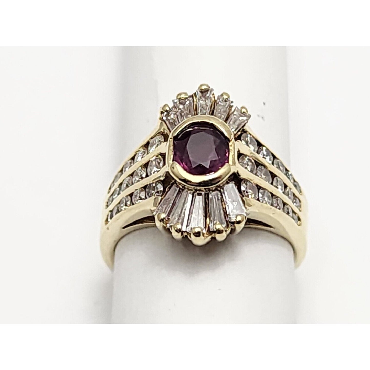 14K Yellow Gold Ruby & Diamond Ring