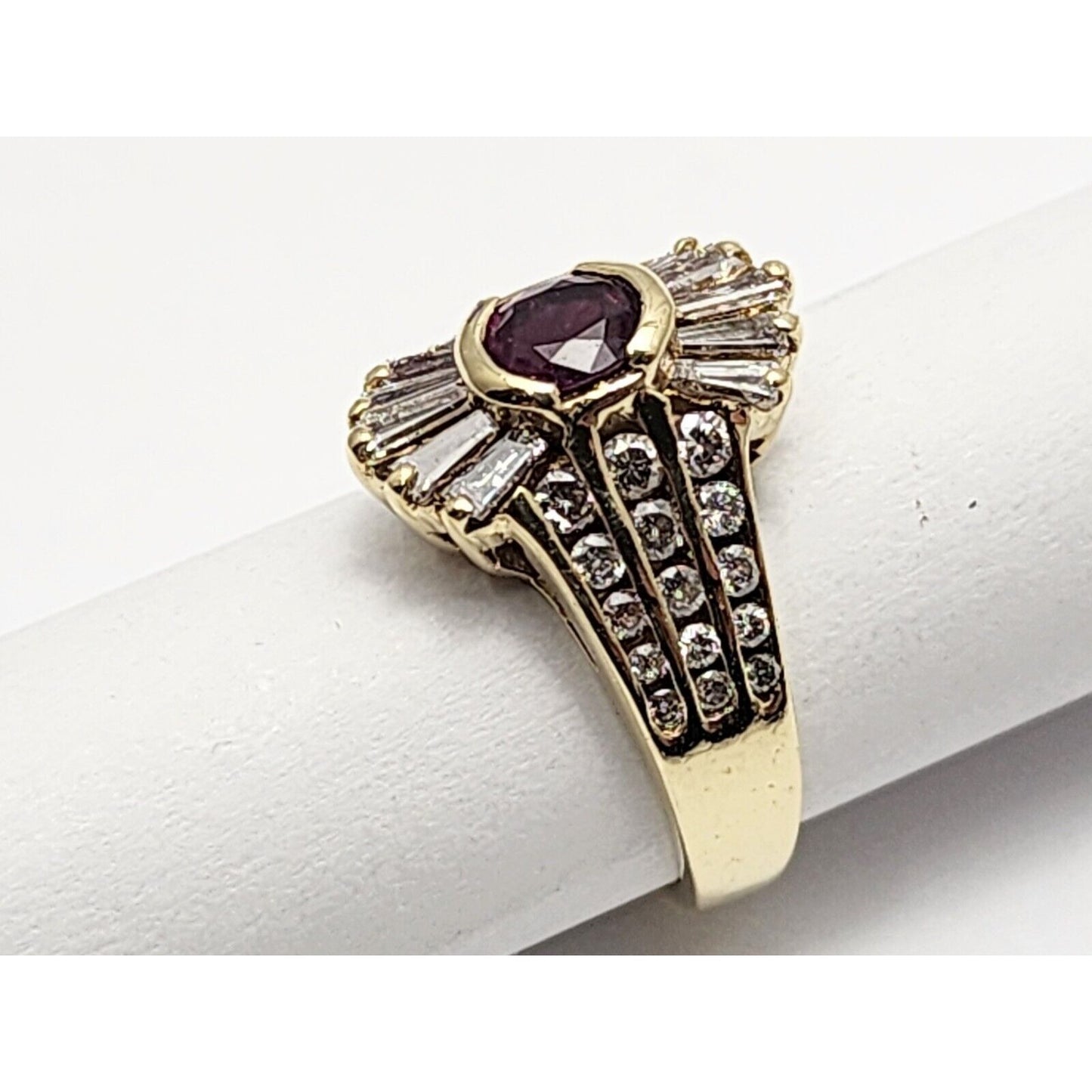 14K Yellow Gold Ruby & Diamond Ring