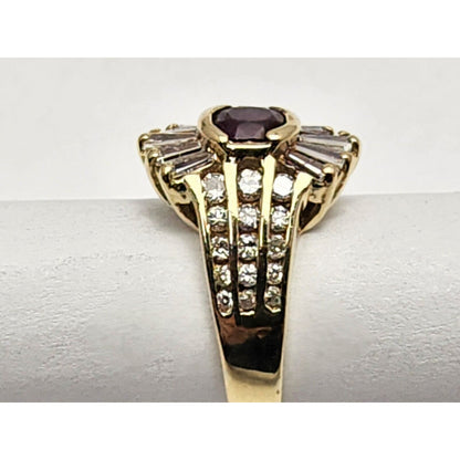 14K Yellow Gold Ruby & Diamond Ring