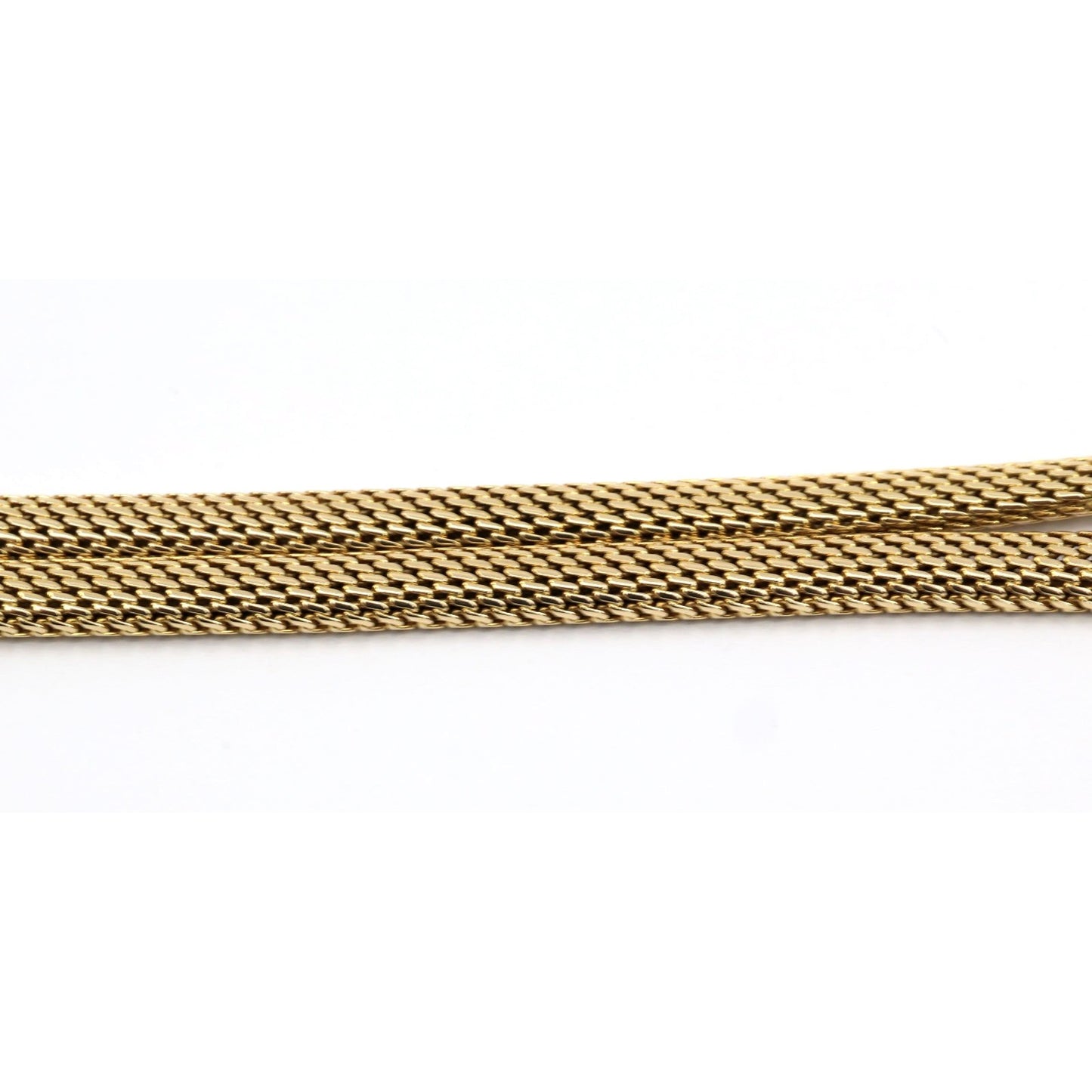 14K Yellow Gold Mesh Snake Peridot Eyes Chain Necklace