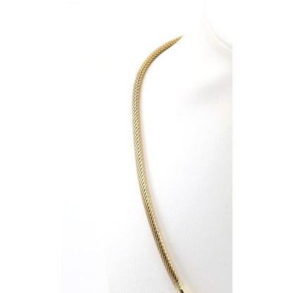 14K Yellow Gold Mesh Snake Peridot Eyes Chain Necklace