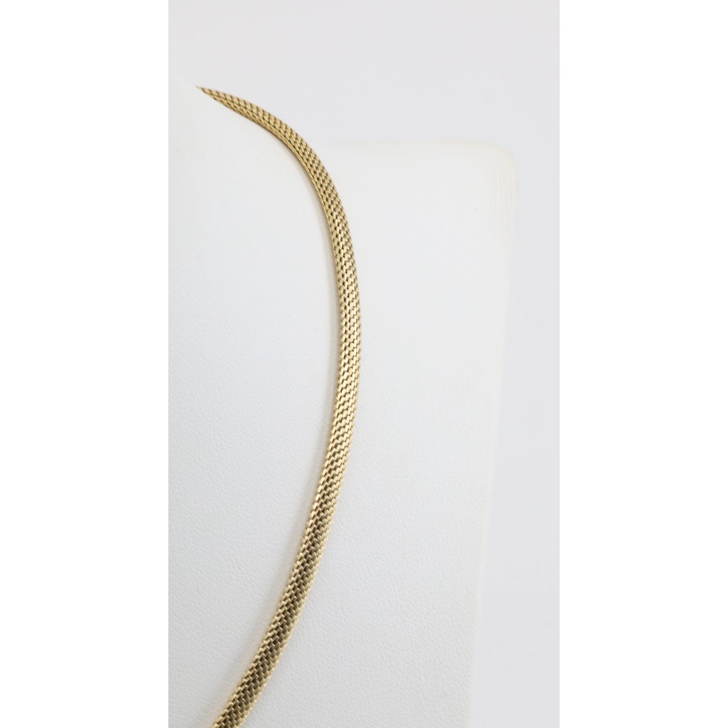 14K Yellow Gold Mesh Snake Peridot Eyes Chain Necklace